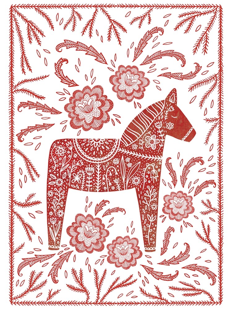 Swedish Dala Horse Red