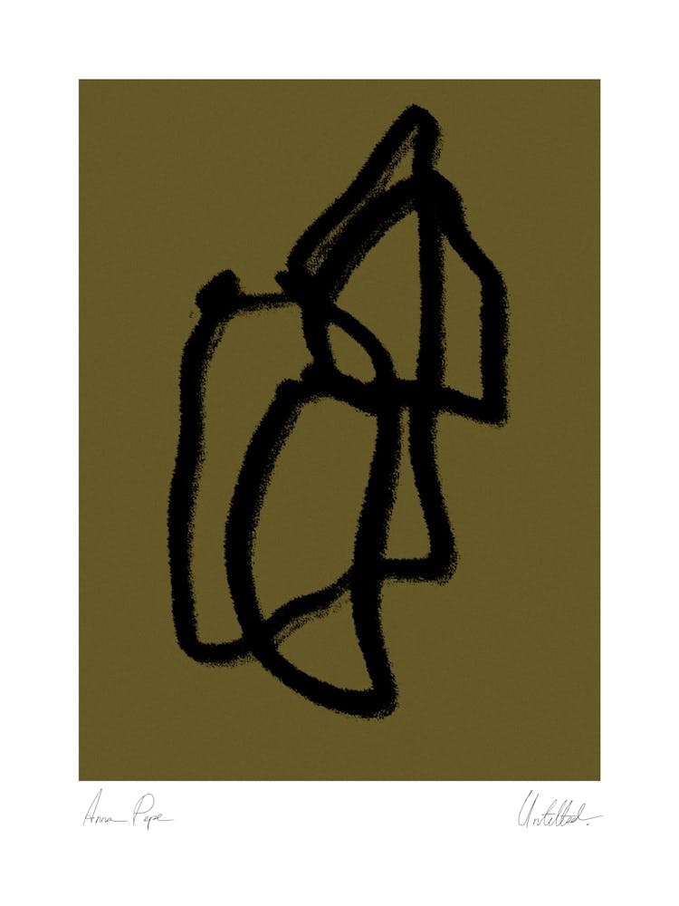 Black Composition On Olive Green