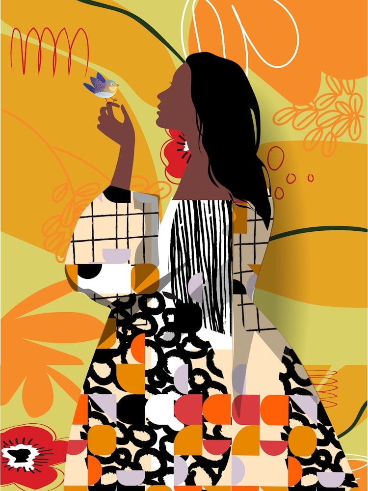 African Woman Colorful Modern