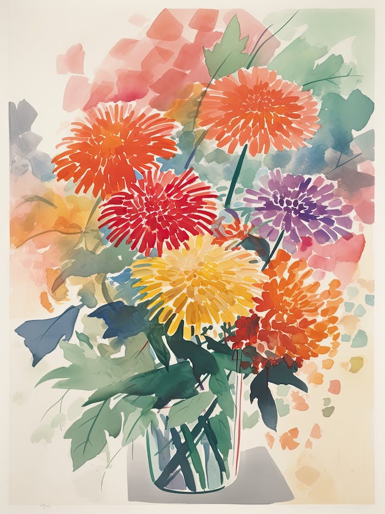 Chrysanthemums Flower Illustration 4