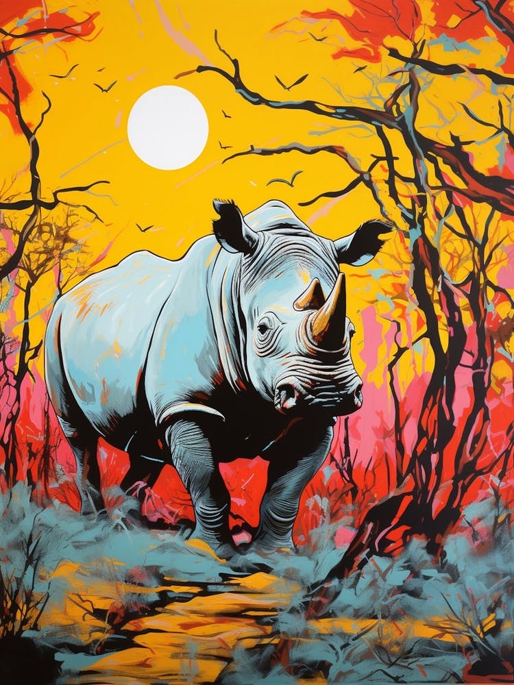 Pop Art Rhino In The Wild2