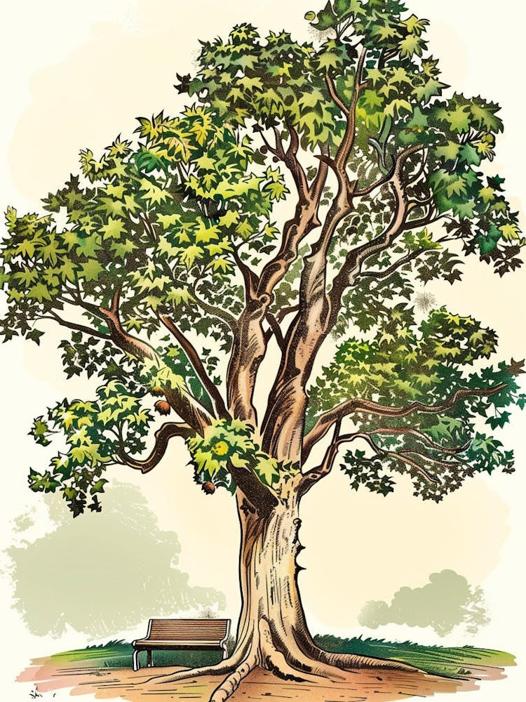 Chestnut Tree Storybook Illustration 2