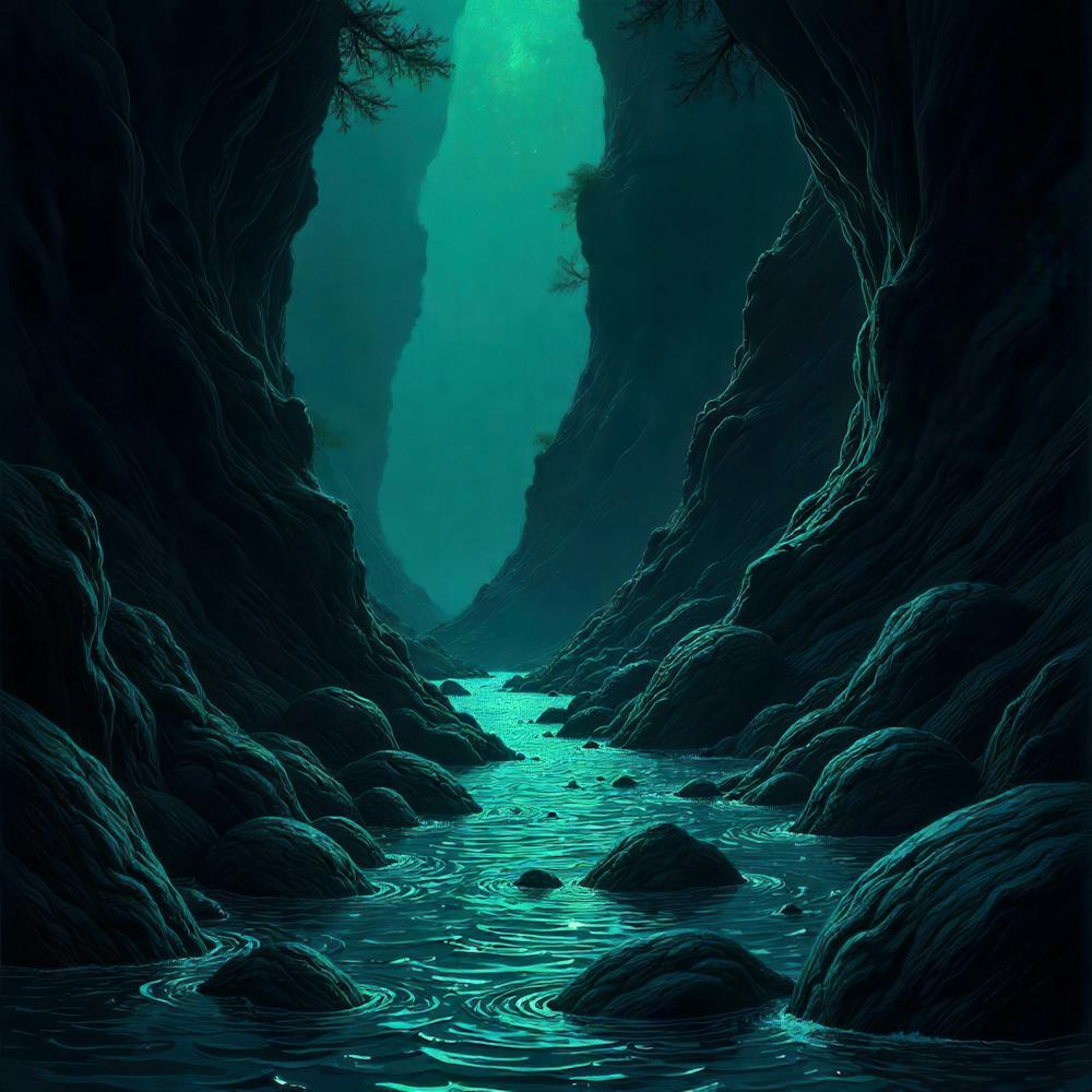 Rivière Dans Une Grotte