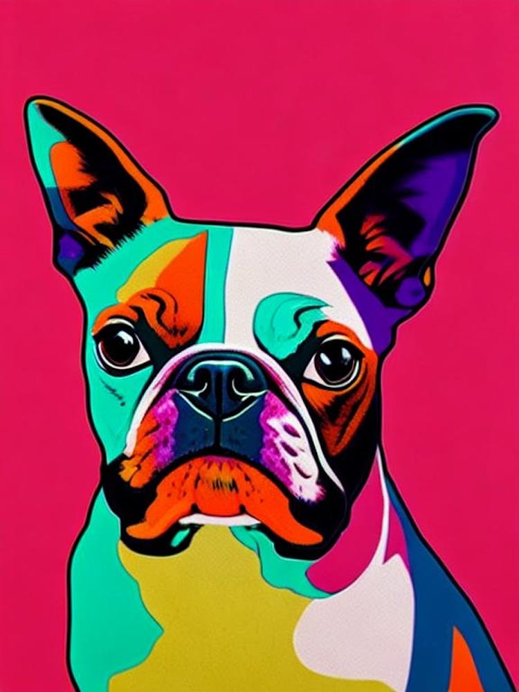 Boston Terrier Andy Warhol Style Dog