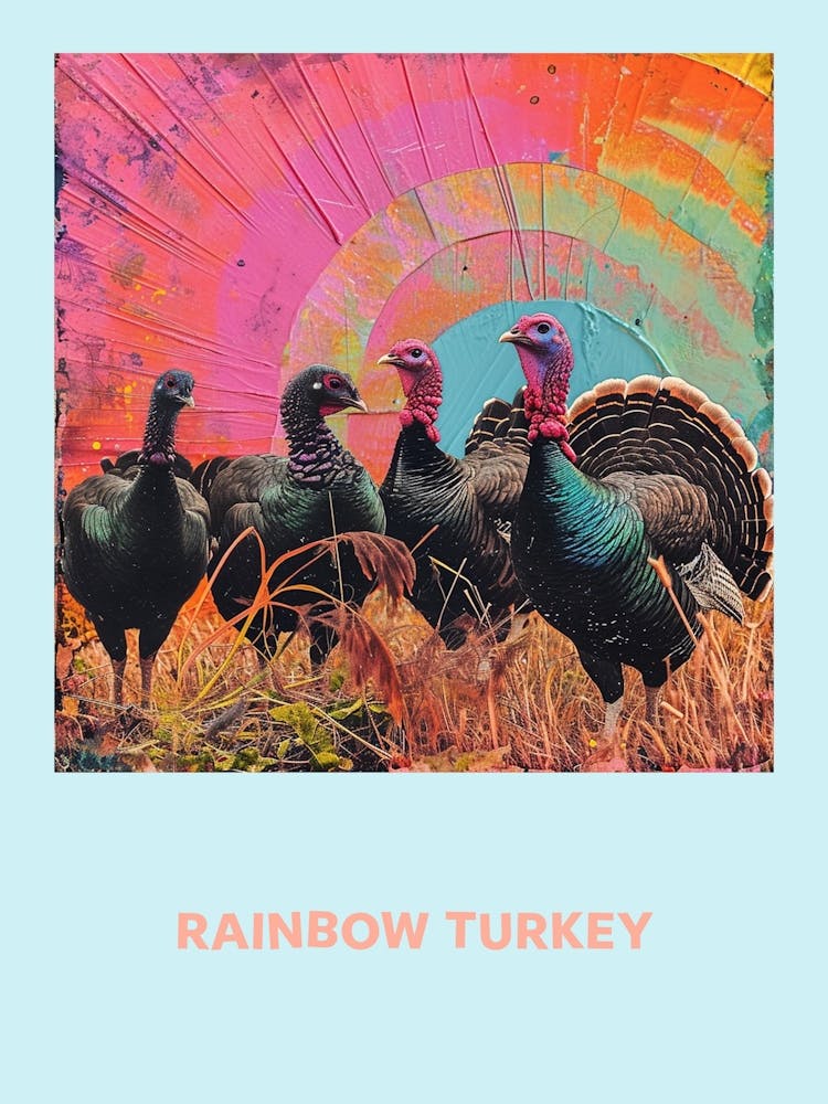 Regenbogen-Truthahn-Poster 1