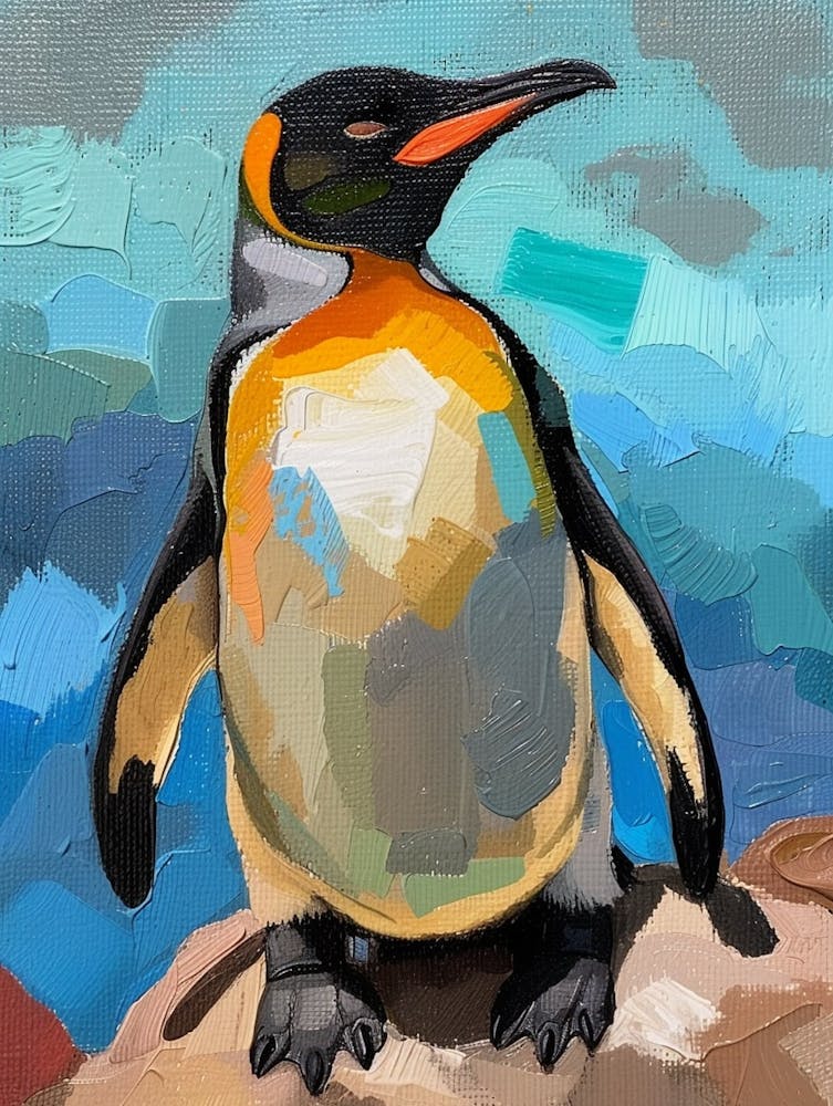 Galapagos Penguin Robben Island Colour Block Painting 1