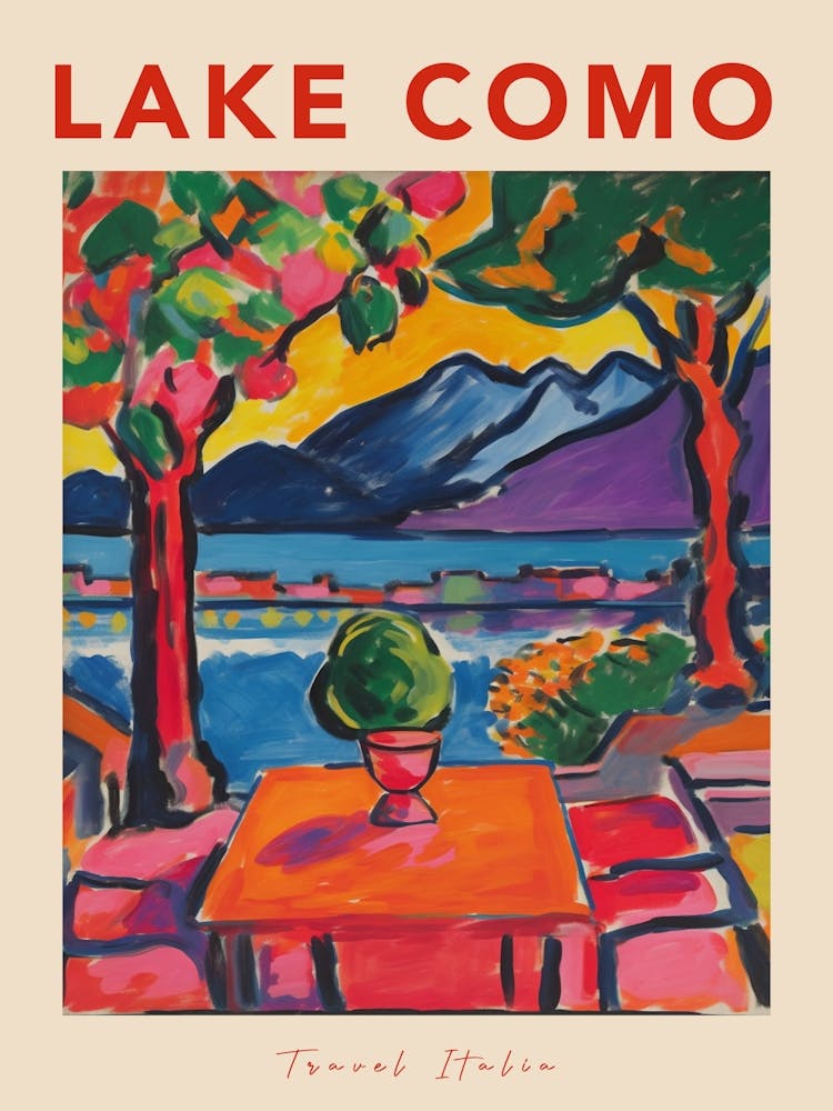 Lake Como Italia Travel Poster