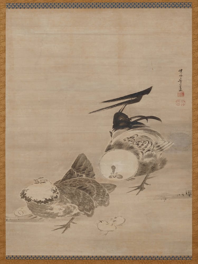 Roosters, Hen, And Chicks (1795), Itō Jakuchū