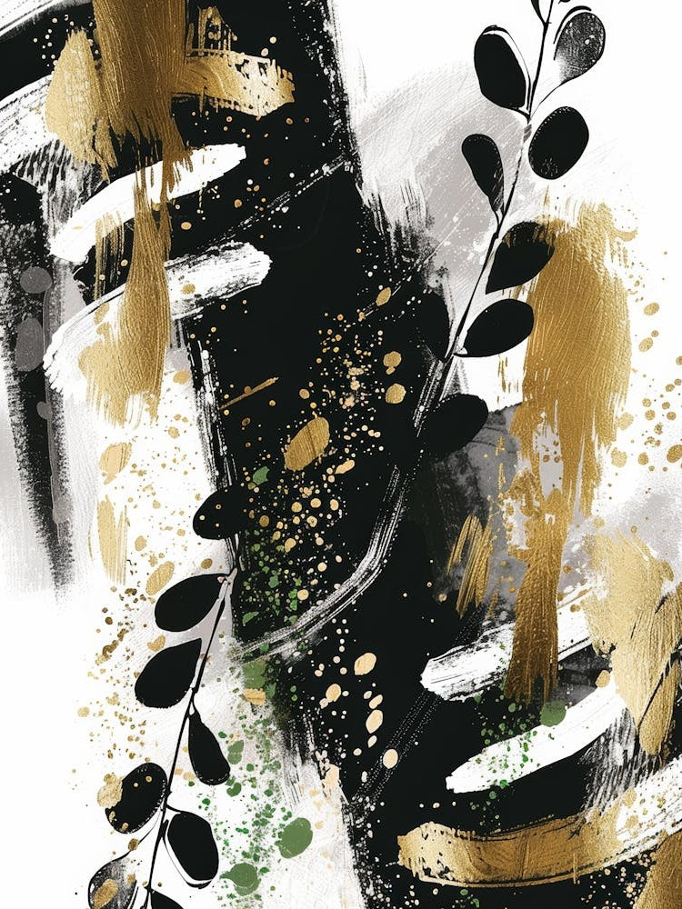 Gold And Black Canvas Print 48