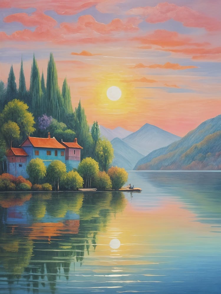 Coucher de soleil sur le lac