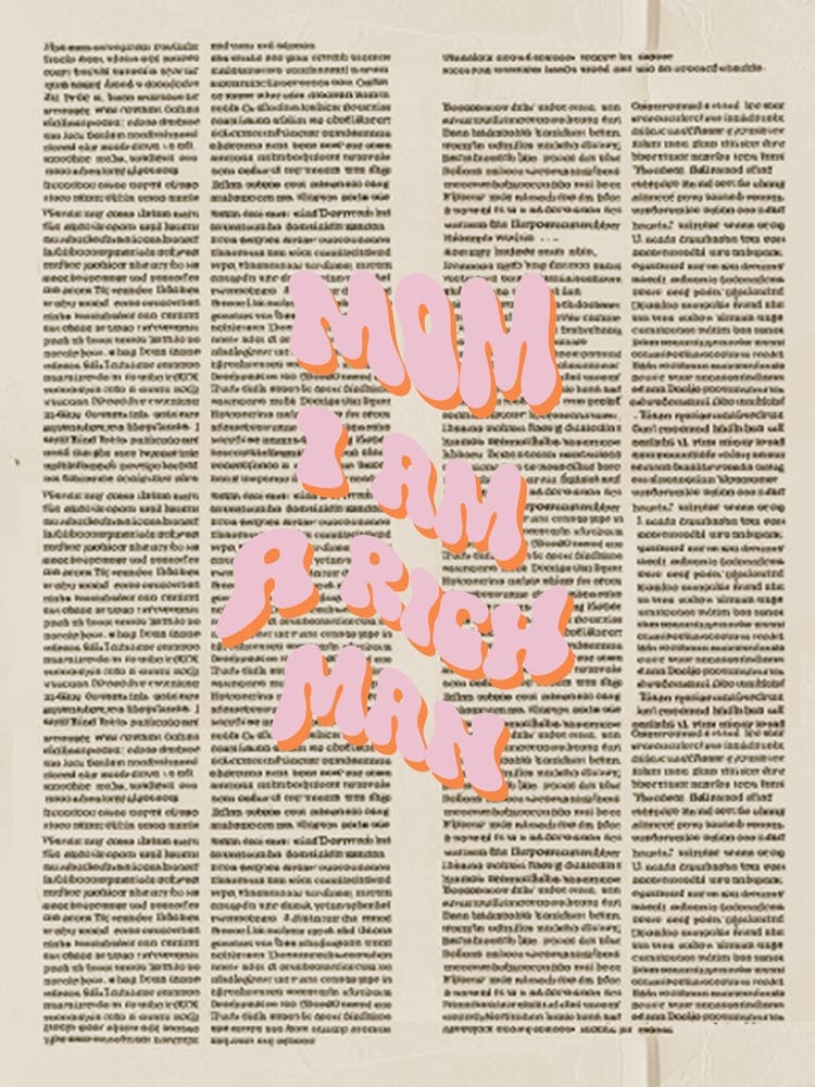 Cher Quote Print, Mom I Am A Rich Man, Feminist wall art, Gallery Wall Art, Printable Wall Art, Eclectic Gallery Set, Maximalist Wall Art