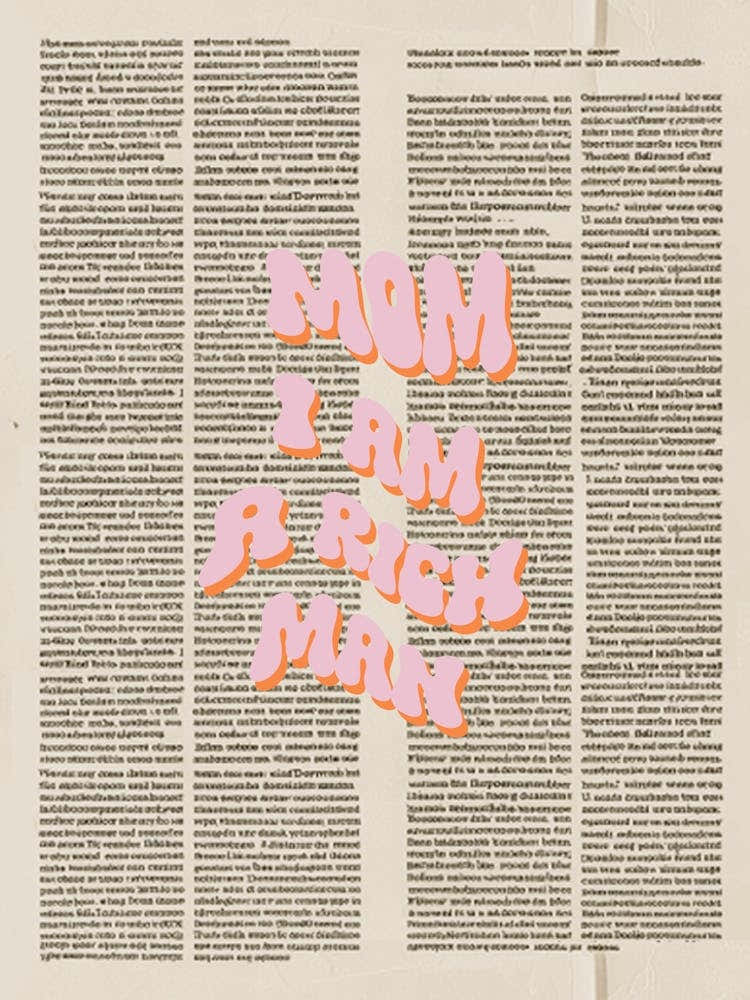 Cher Quote Print, Mom I Am A Rich Man, Feminist wall art, Gallery Wall Art, Printable Wall Art, Eclectic Gallery Set, Maximalist Wall Art