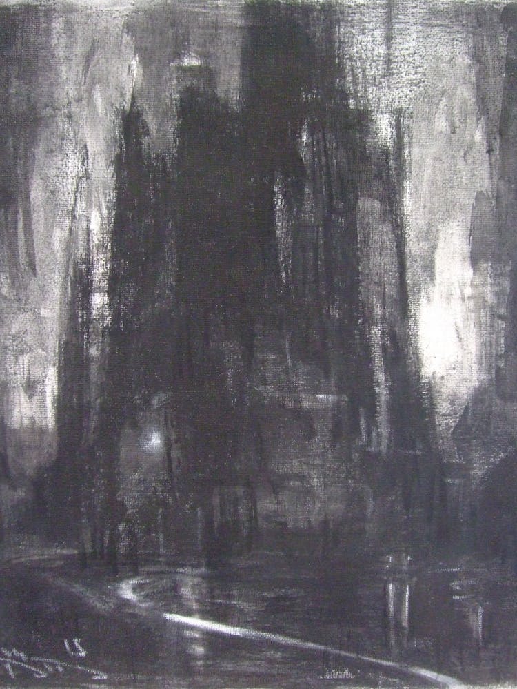 Charcoal Painting Cathedral