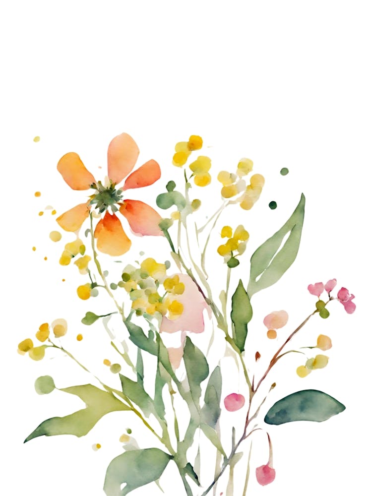Watercolor wildflowers