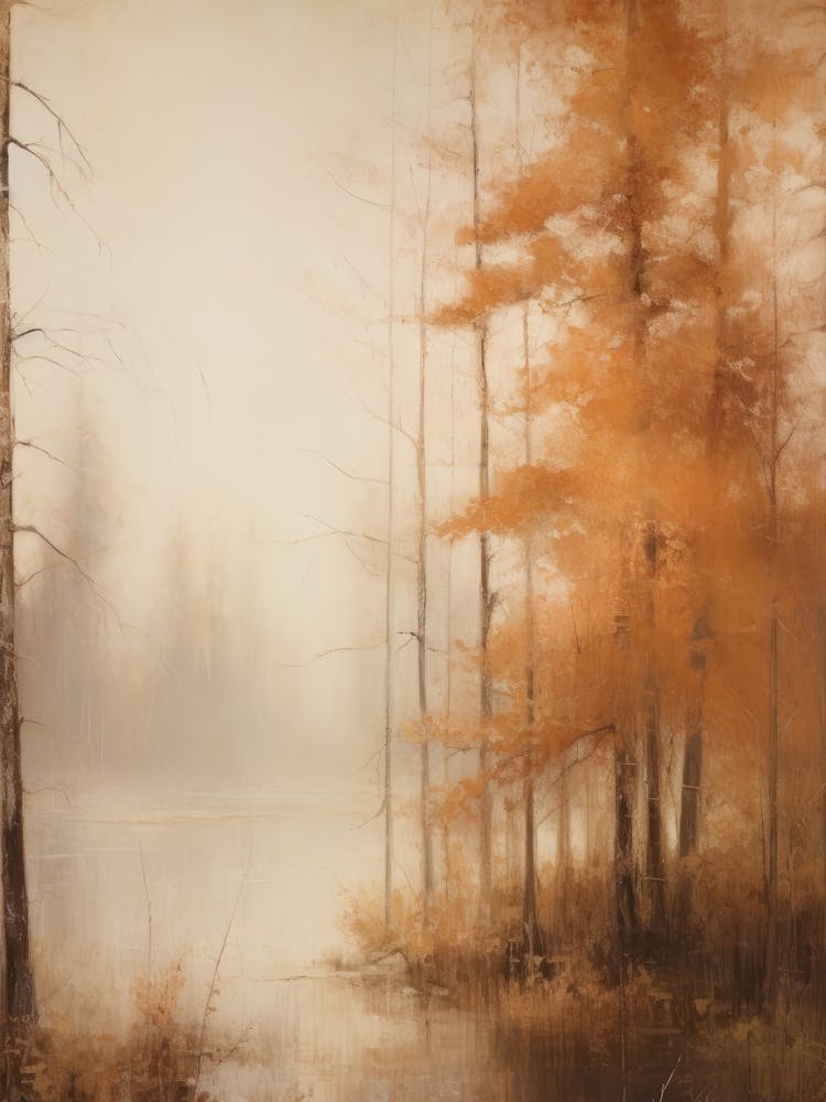 Autumn Landscape Beige Painting