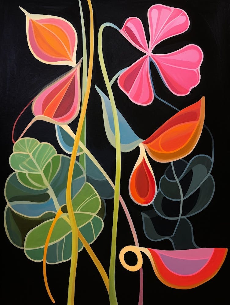 Sweet Pea 4 Hilma Af Klint Inspired Flower Illustration