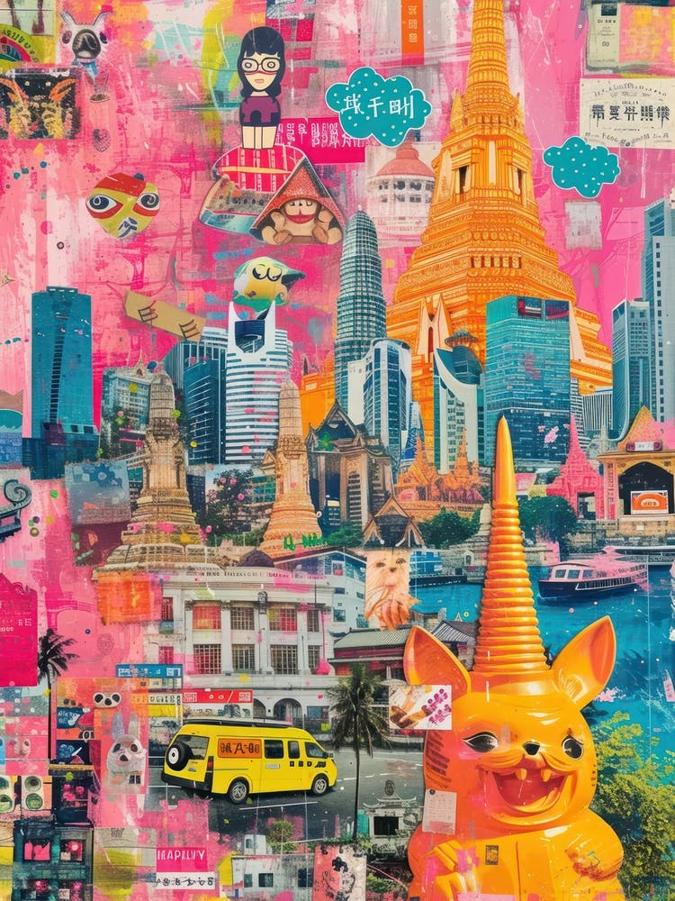 Bangkok   Retro Collage Style 2