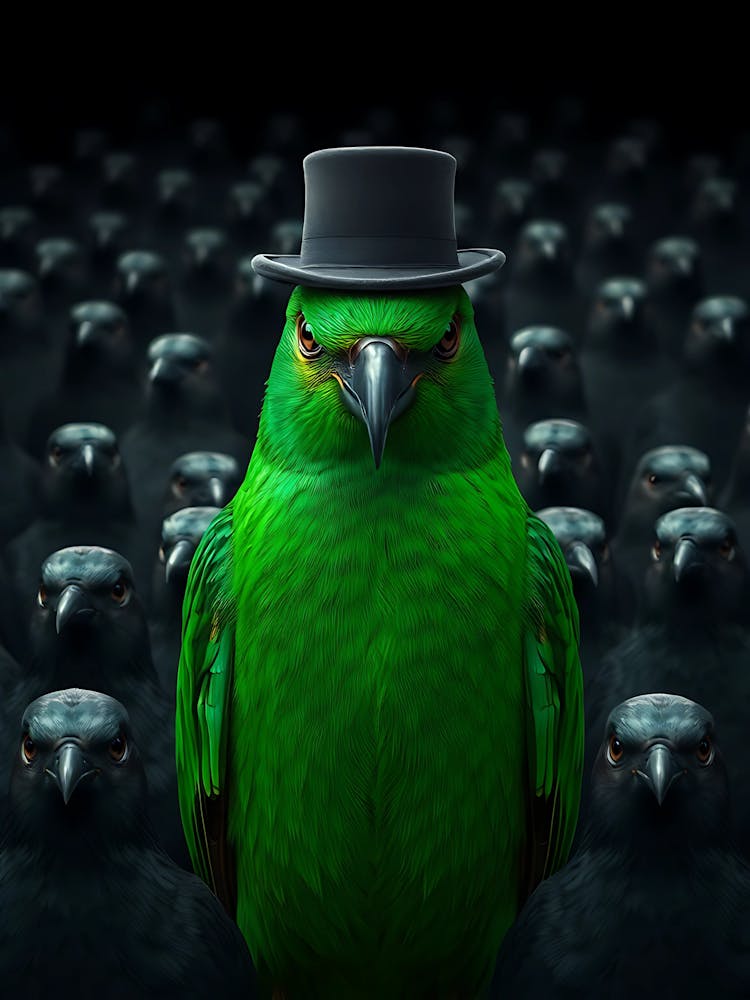 Parrot In Top Hat