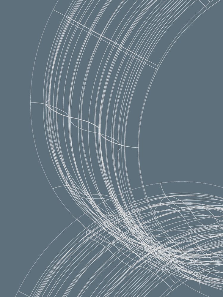 White On Blue Abstract Wire Circles