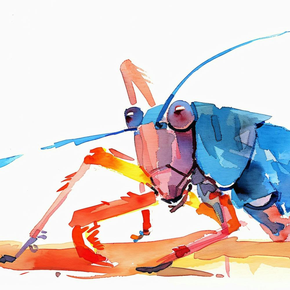 Aquarelle D'un Grillon