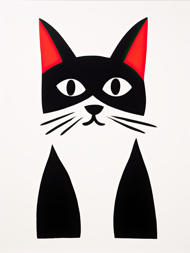 Abstract Cat-titude: Cubist Minimalism Unleashed