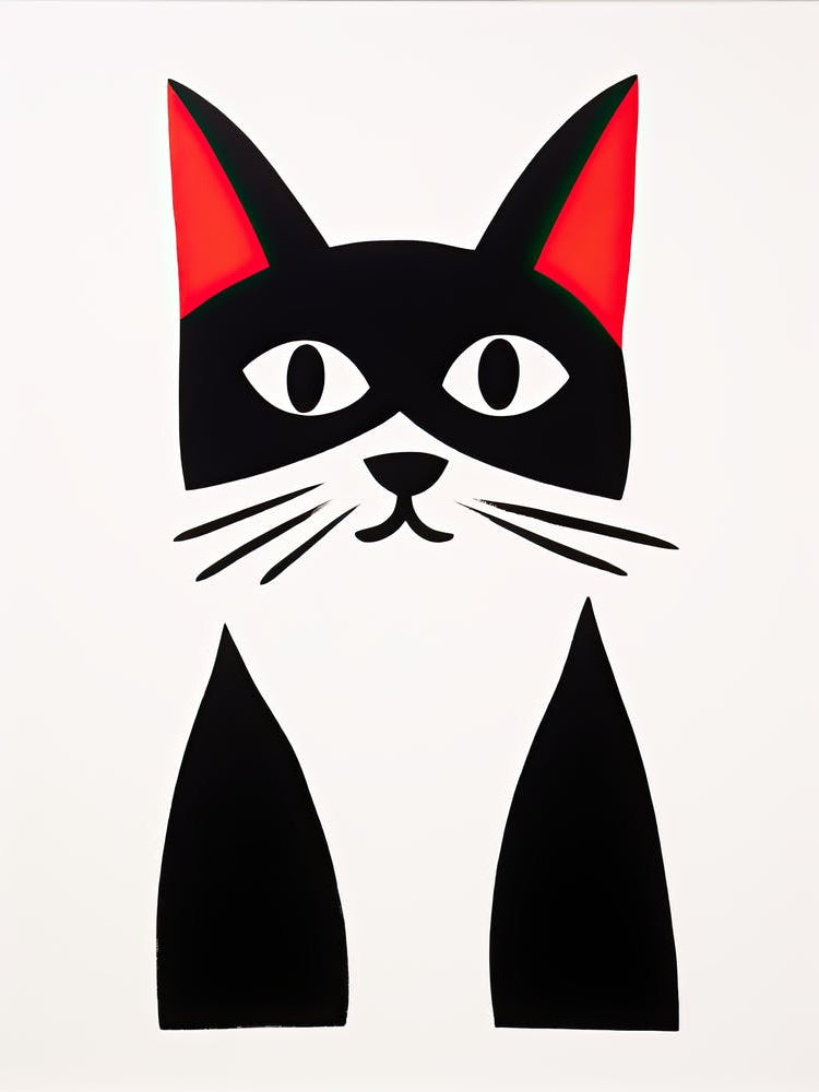 Abstract Cat-titude: Cubist Minimalism Unleashed