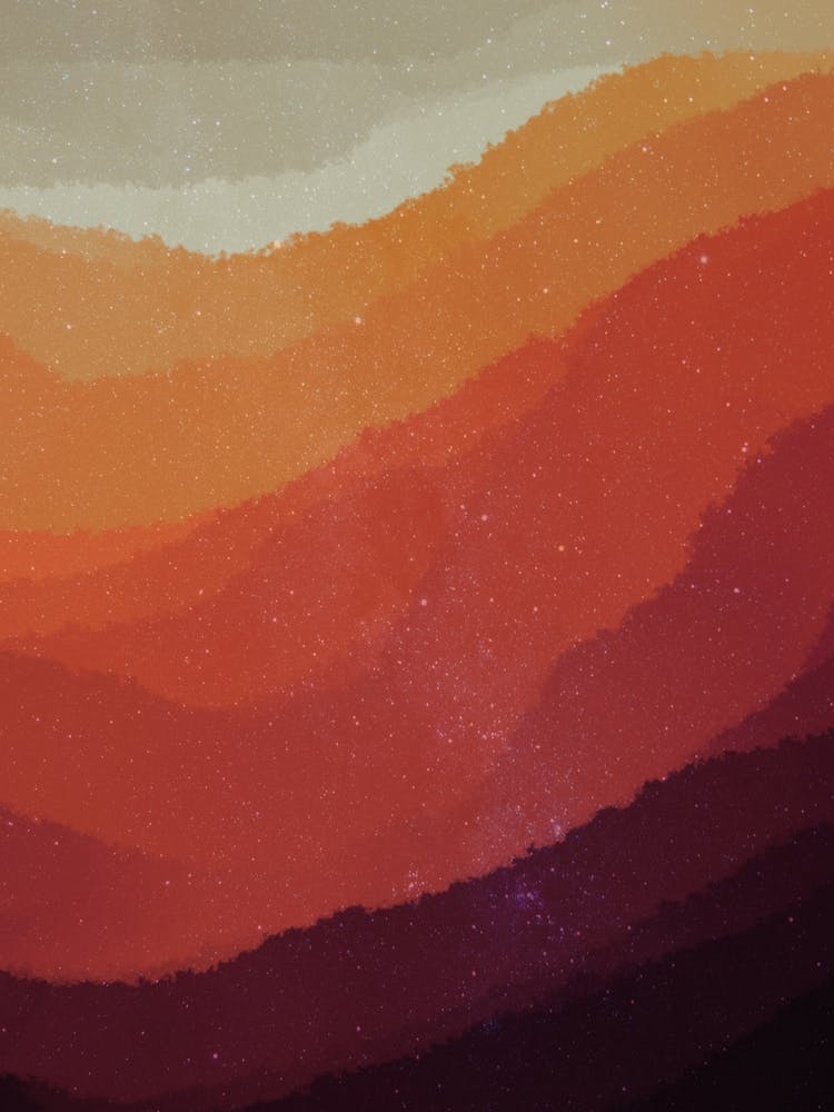 Minimalistische Kunst, abstraktes Aquarellgemälde des Abendhimmellichts