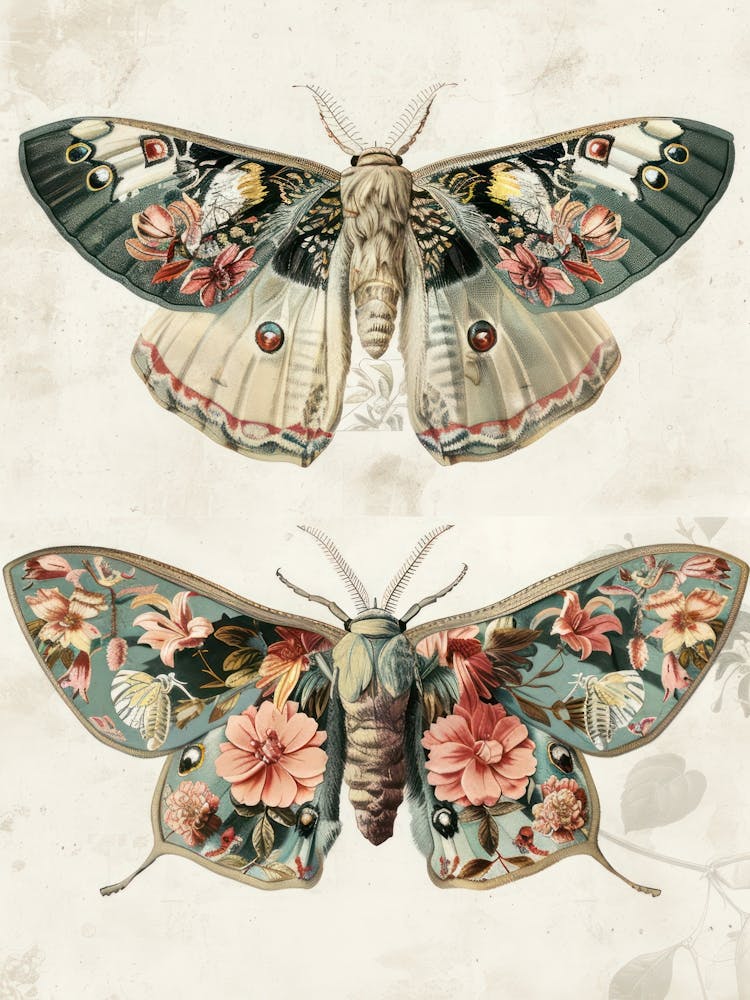 Schmetterlingsmuster William Morris Stil 5