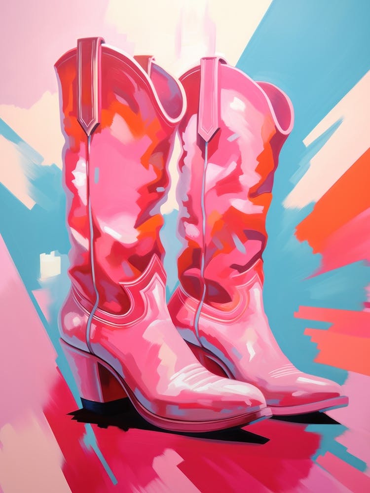 Cowgirl Shoes Western Painting