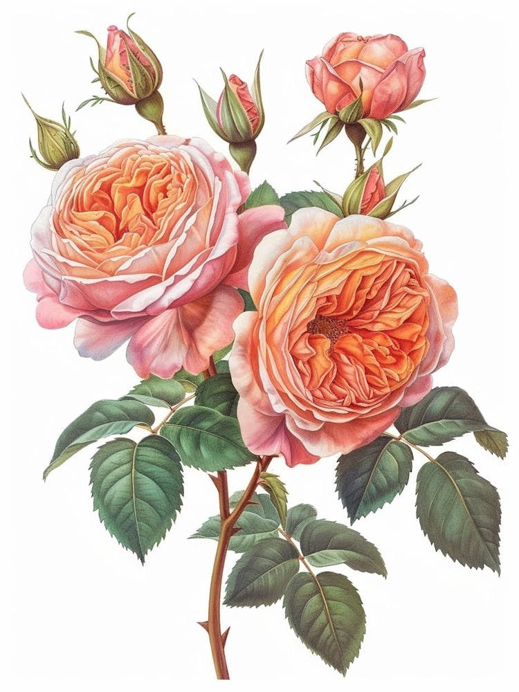 English Roses Painting Sketch Style 3