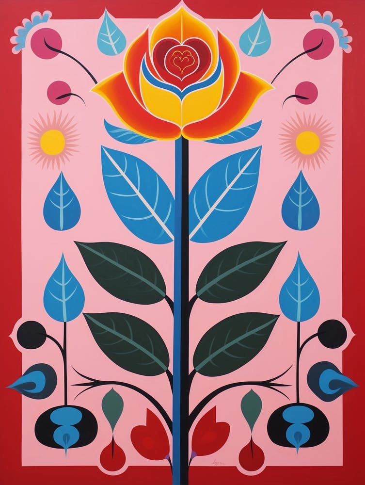Flower Motif Painting Rose 6