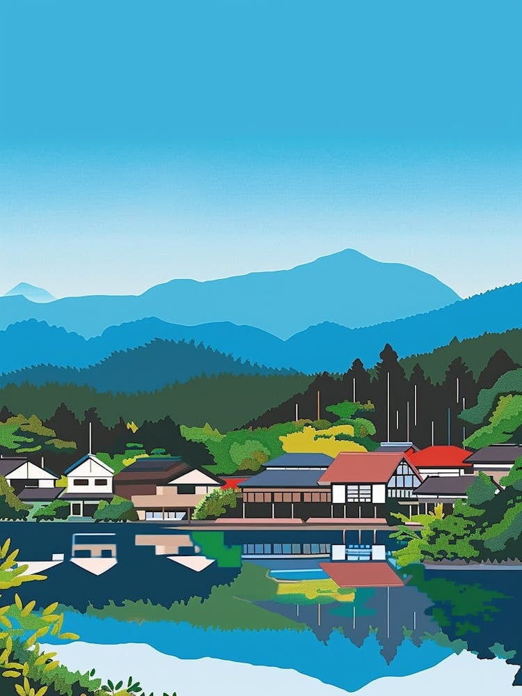Karuizawa Japan 1 Colourful Illustration