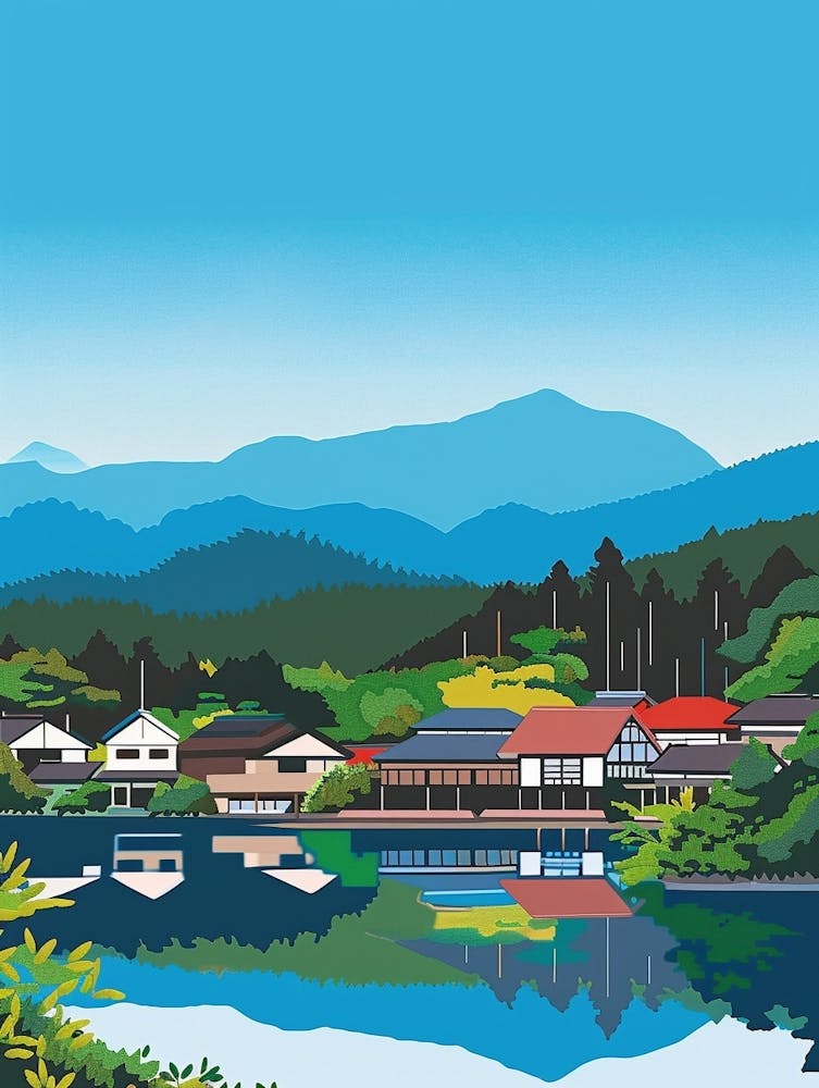 Karuizawa Japan 1 Colourful Illustration