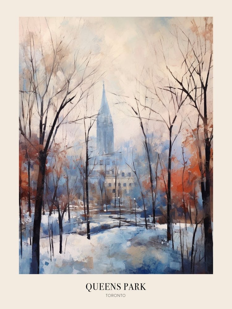 Winter City Park Poster Queens Park Toronto Canada 2