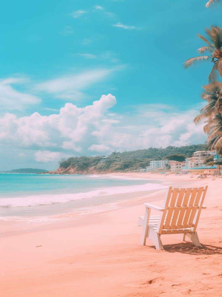 Karon Beach Phuket Thaïlande Tons Turquoise Et Rose 1