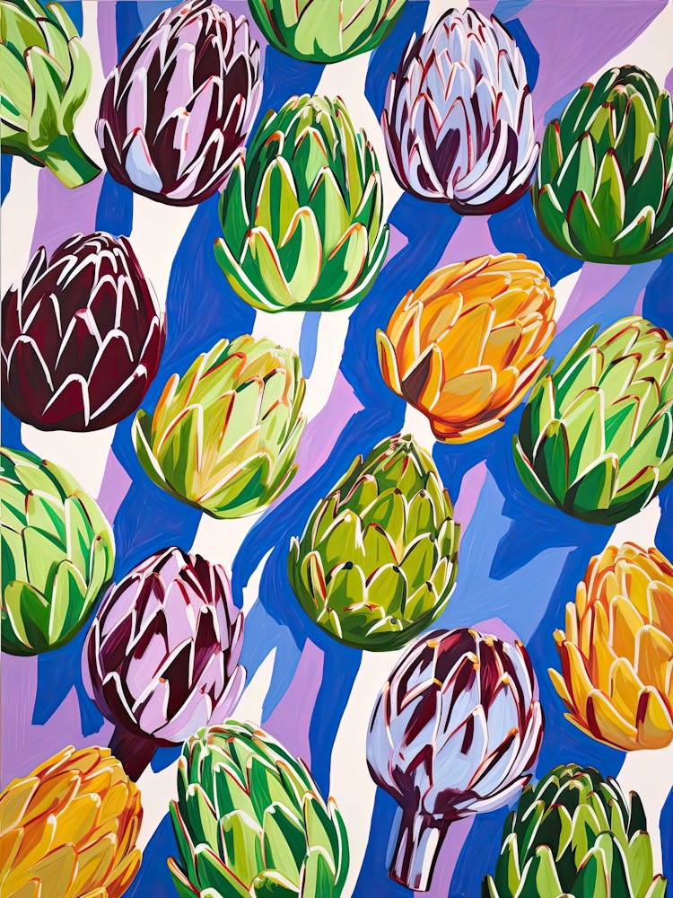 Artichokes Summer Illustration 4