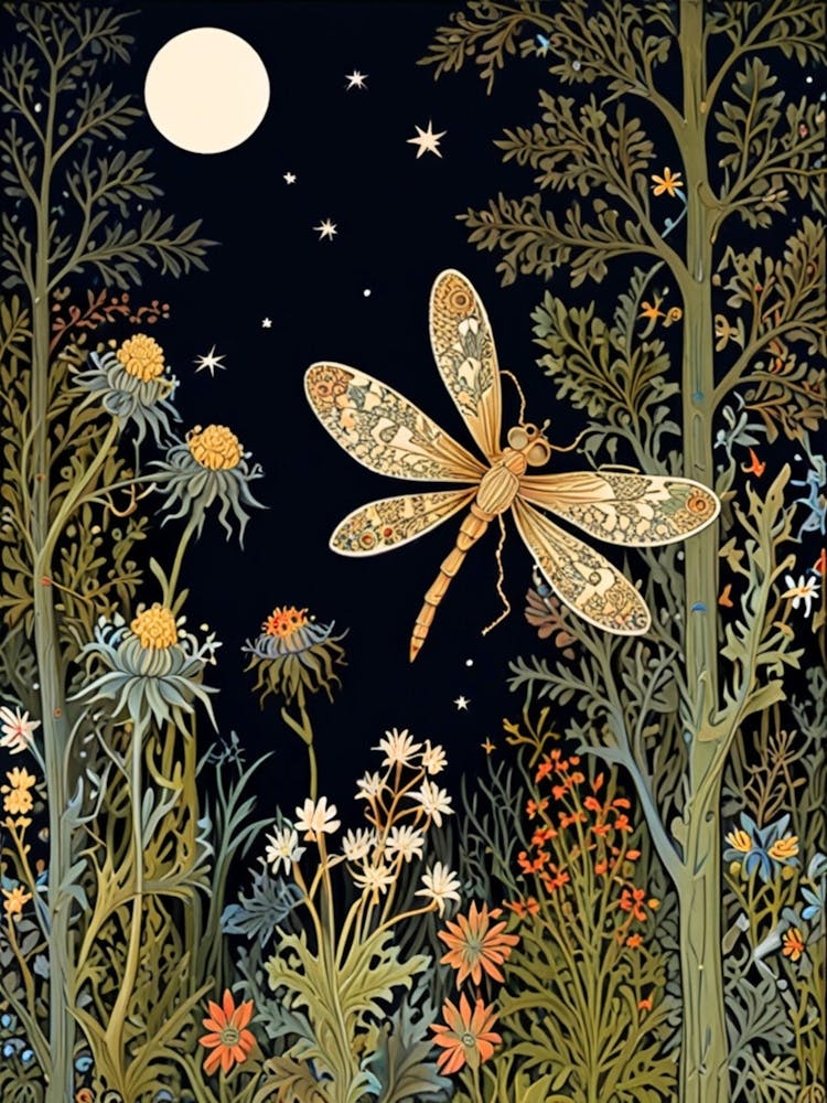 William Morris Dragonfly In The Forest 1