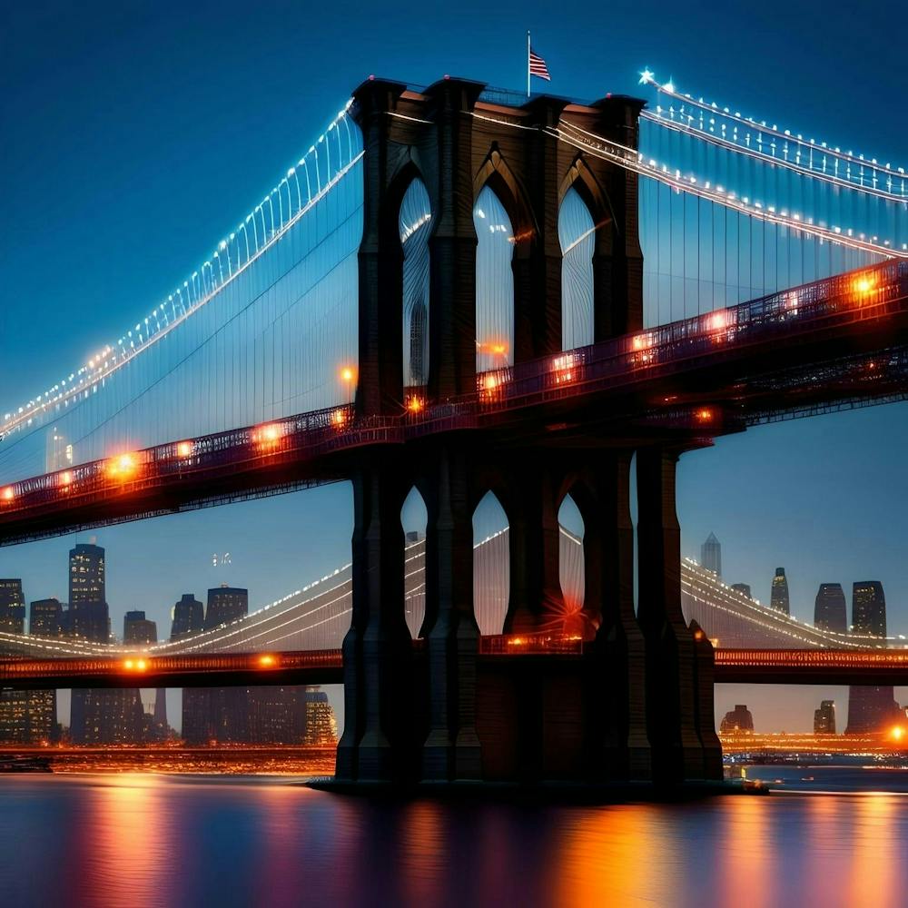 Brooklyn Bridge At Night 1