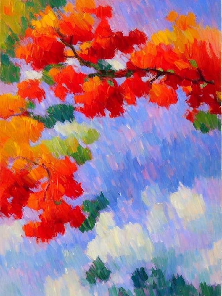 Japanese Red Pine tree Abstract Block Colour