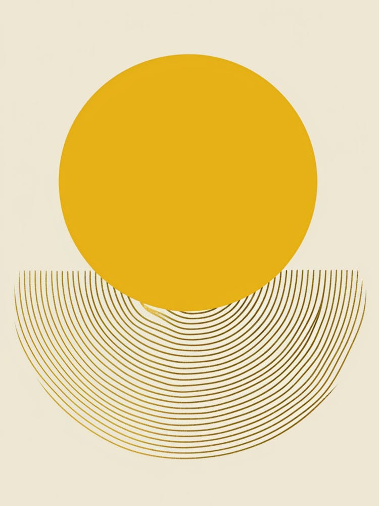 Yellow Sun Boho Modern Abstract Painting