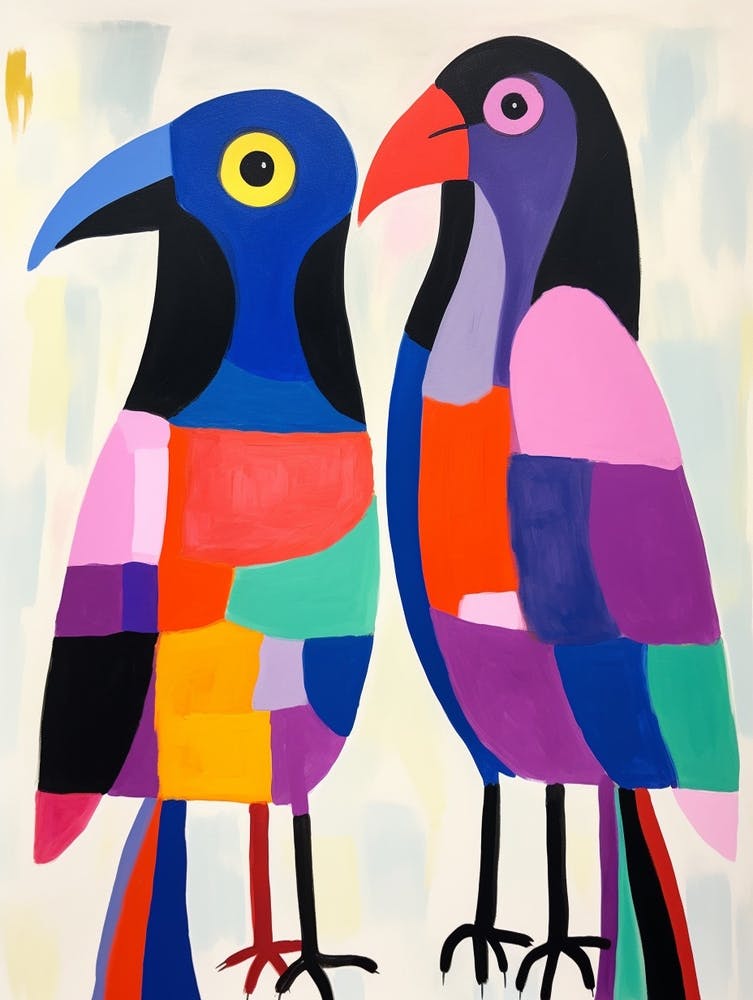 Colourful Kids Animal Art Raven 1