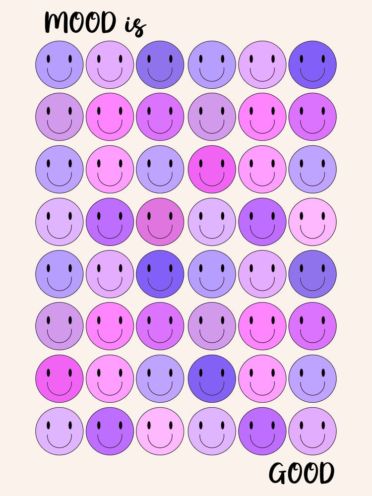 Happy Smiley Face Purple Mood