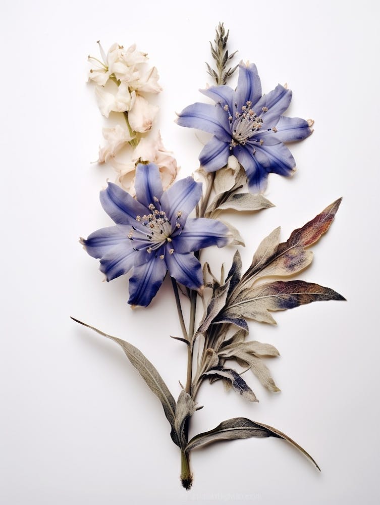 Pressed Flower Botanical Art Veronica Flower 1