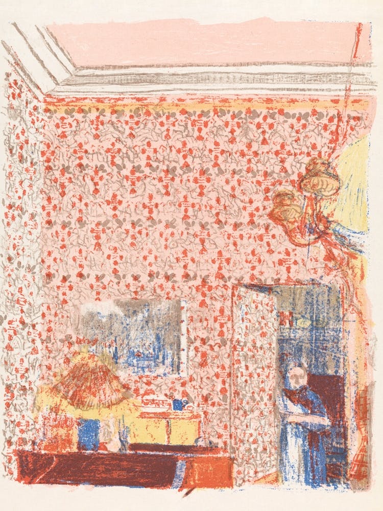 Interieur Aux Tentures Roses I (1899) Illustration By Edouard Vuillard