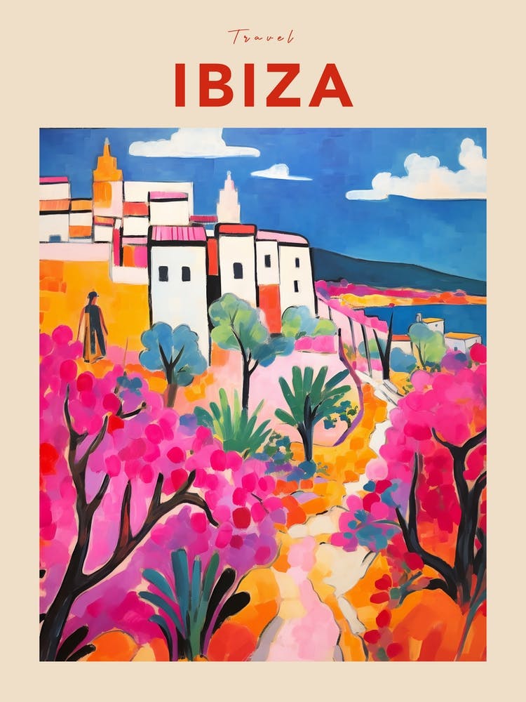 Ibiza Spain 6 Fauvist Travel Poster
