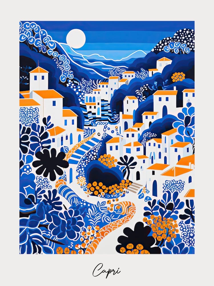 Poster Of Capri, Italy, Illustration In The Style Of Pop Art 2