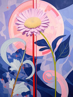 Asters 1 Hilma Af Klint Inspired Pastel Flower Painting