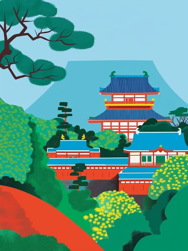 Tokyo Imperial Palace 1 Colourful Illustration