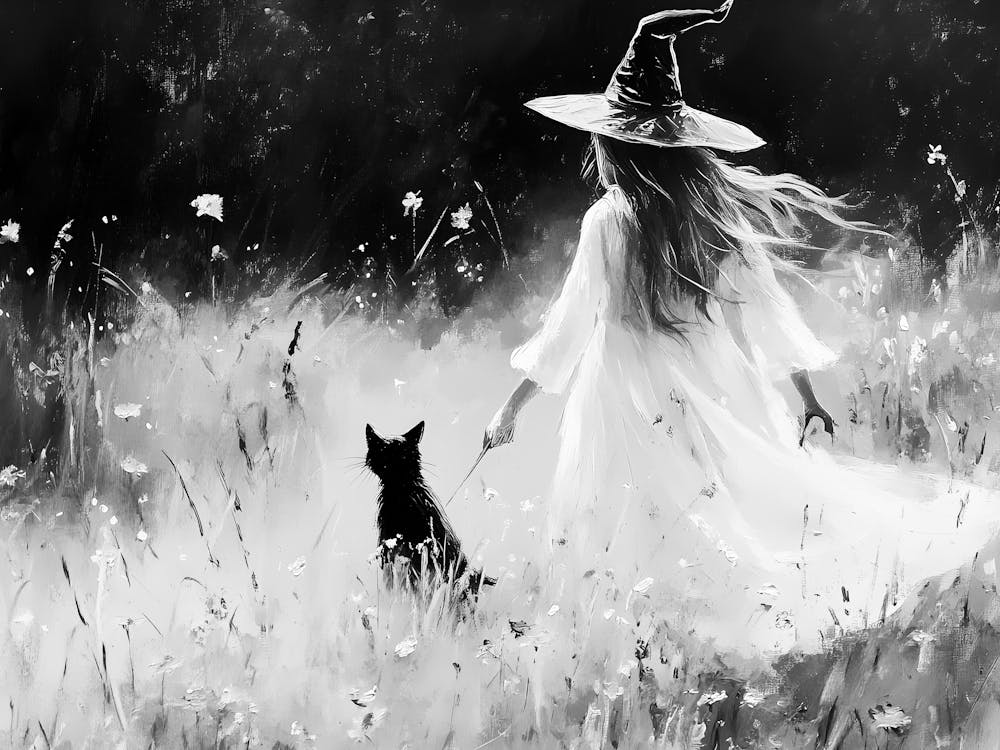 Witch And Cat
