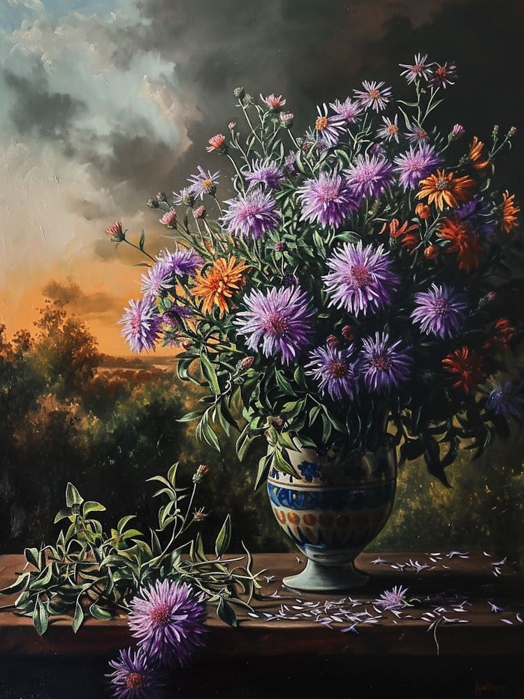 Baroque Floral Still Life Asters 6